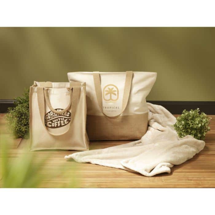 Strandtas | Jute en organisch katoen | 30 l