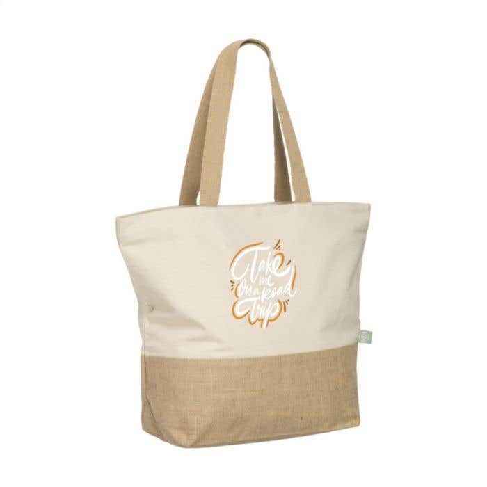 Strandtas | Jute en organisch katoen | 30 l