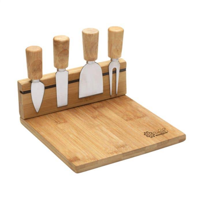 Planche à fromage | Bambou | Certifié FSC® | 3 couteaux + pique
