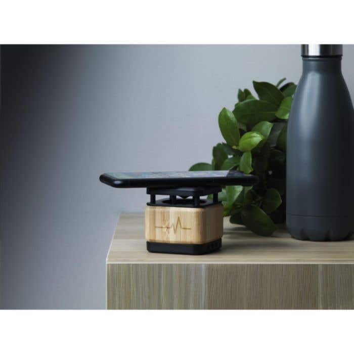 Bluetooth speaker | Bamboe | 5W draadloze oplader | 3W