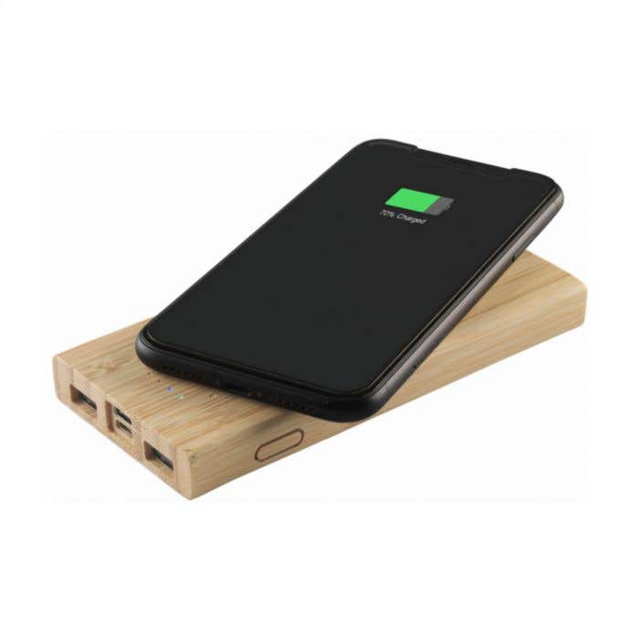 Powerbank | Bambou | 8000 mAh | Charge sans fil