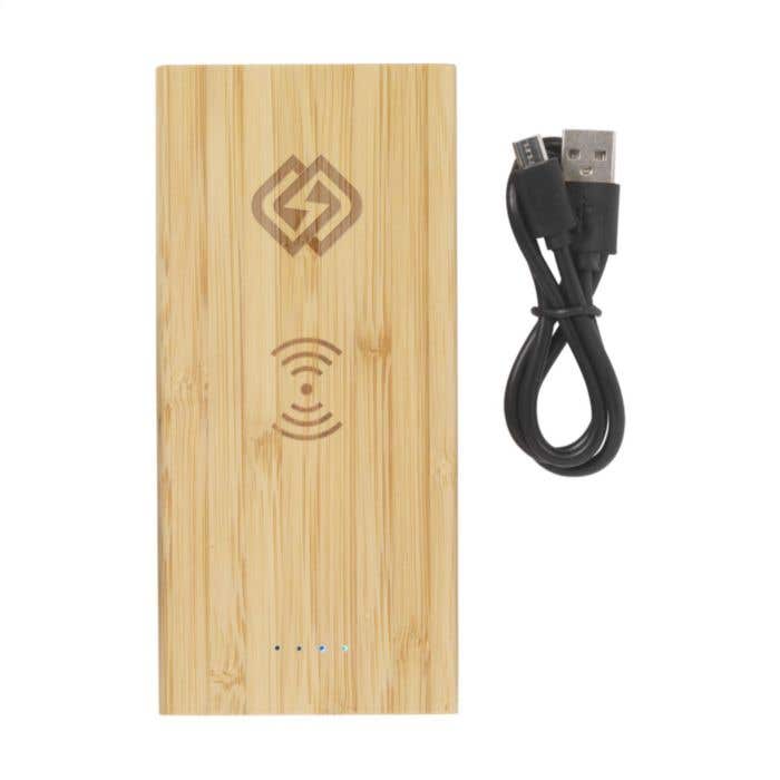 Powerbank | Bambou | 8000 mAh | Charge sans fil