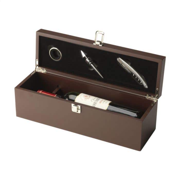Wijngeschenkset | Hout | Met kelnermes en accessoires