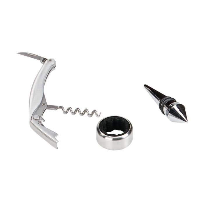 Wijngeschenkset | Hout | Met kelnermes en accessoires