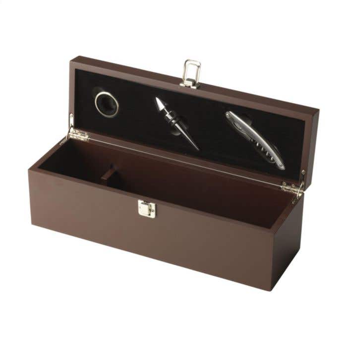 Wijngeschenkset | Hout | Met kelnermes en accessoires