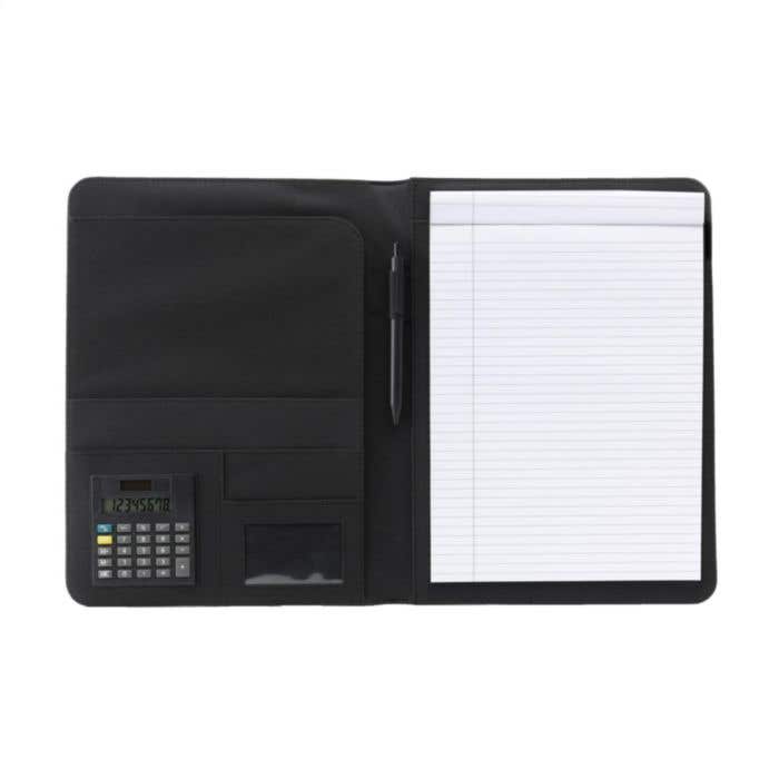Porte-documents | A4 | Avec calculatrice solaire et stylo à bille