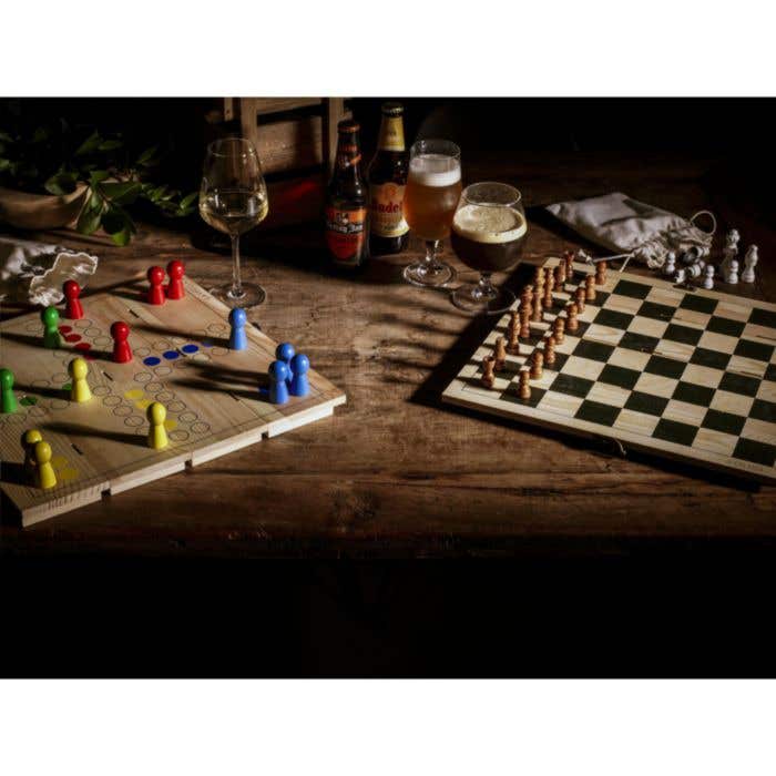 Coffret à vin Gamebox Ludo | Bois de pin | 1 bouteille