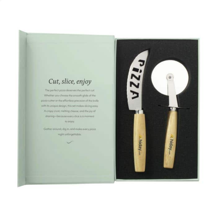 Set à pizza Wooosh | Bois de hêtre FSC | Couteau et roulette