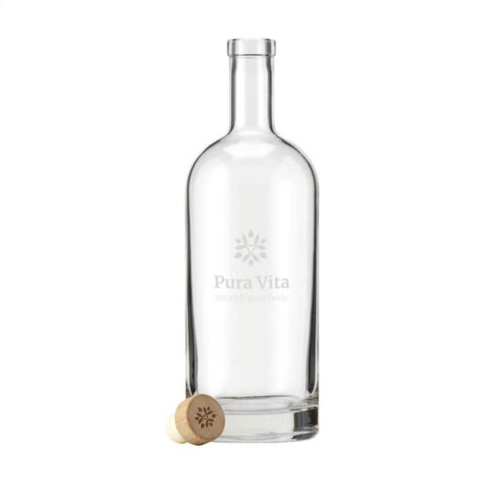 Gourde | Verre | 1 l | Bouchon en bois