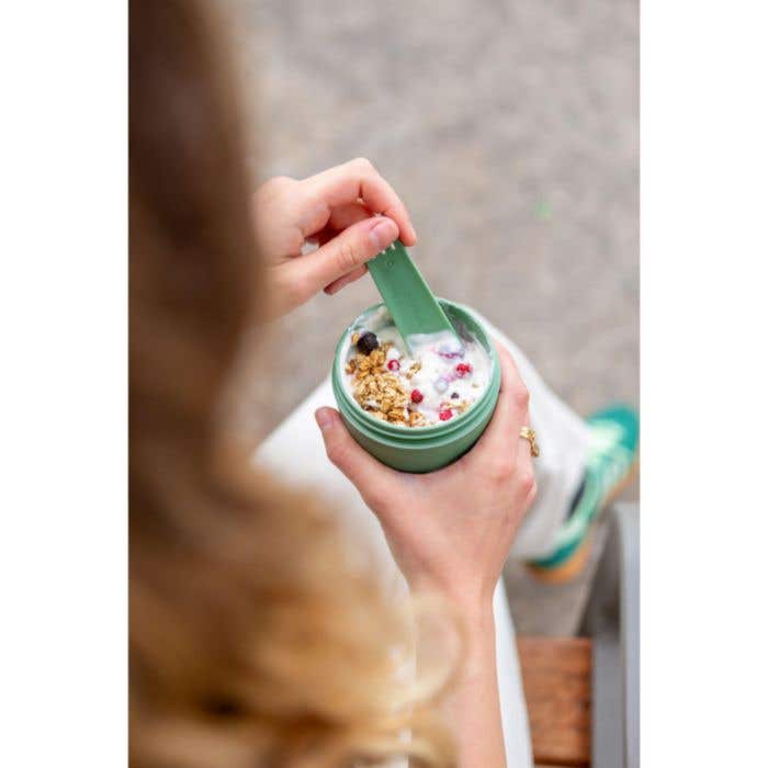 Amuse foodjar Tylla | 2 compartiments | 600 ml | Combinaison fourchette-cuillère
