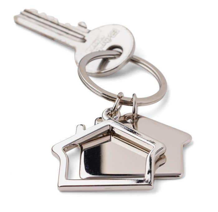 Sleutelhanger Duo-Home | Metaal | Huisvorm | 2-delig