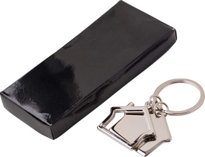 Sleutelhanger Duo-Home | Metaal | Huisvorm | 2-delig
