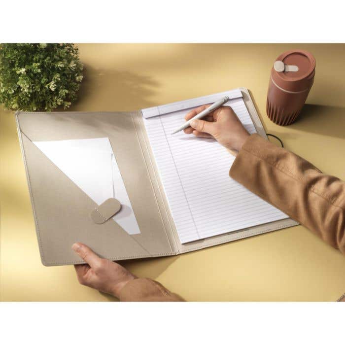 Porte-documents | Carton recyclé FSC® | A4 | Avec bloc-notes