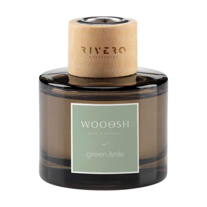 Wooosh Geurstokjes | Green Herbs | 75 ml | Glas met hout