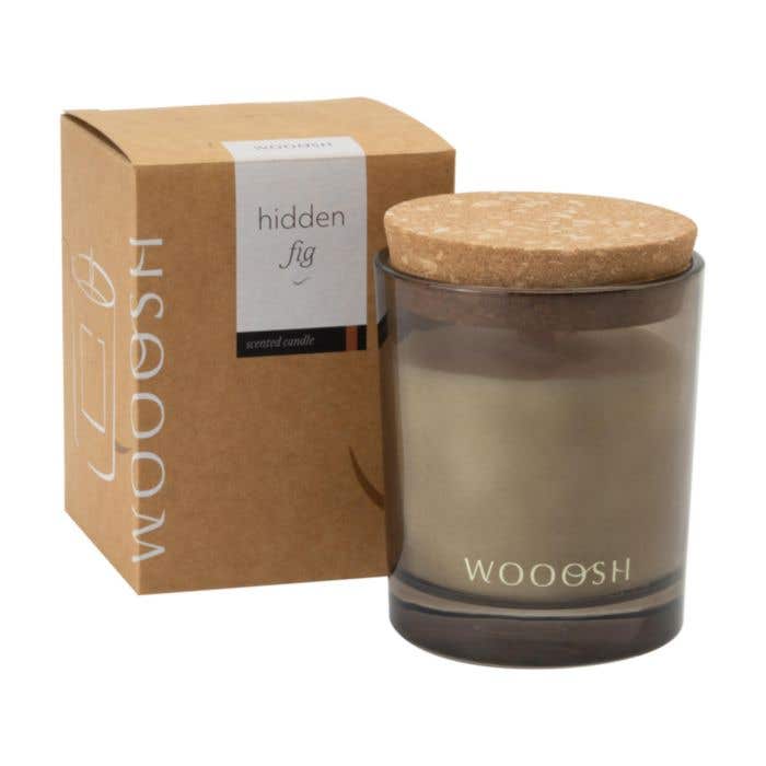 Bougie parfumée Wooosh | Parfum de figue | 32 heures | Couvercle en liège