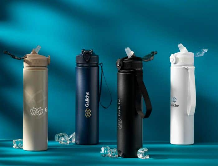 Gourde AquaSteel | Acier inoxydable recyclé | 750 ml | Bec verseur avec paille