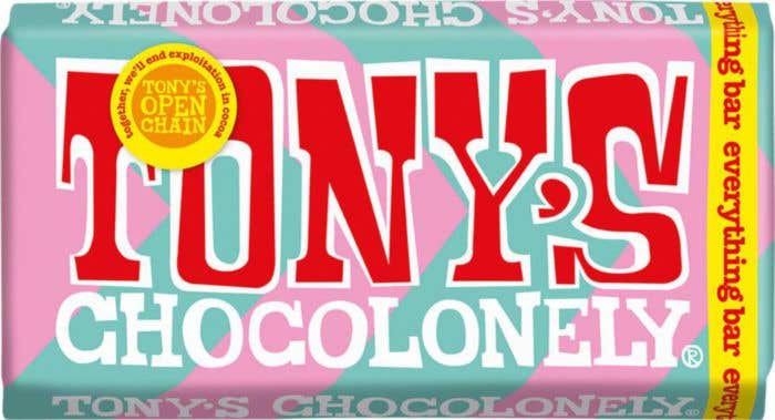Barre de chocolat Tony's Chocolonely Lait Caramel Sel de mer Pretzel Nougat Amandes (180 g)