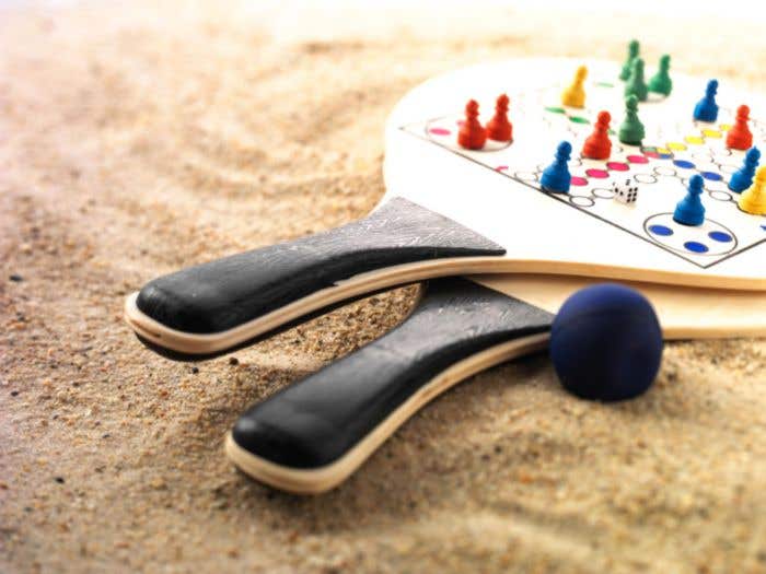 Beachballset Game | 2 rackets | FSC® hout | Met bordspellen