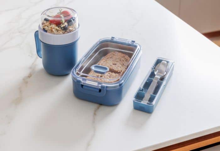 Boîte à lunch Alven | 750 ml | Acier inoxydable recyclé | Couvercle transparent