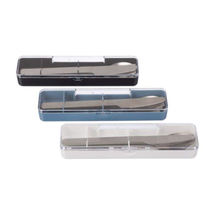 Set de couverts Brisio | Acier inoxydable | 3 pièces | Avec étui