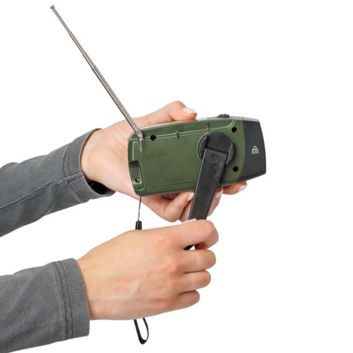 Radio d'urgence Solan | Recyclé | Solaire | Powerbank | Lampe de poche