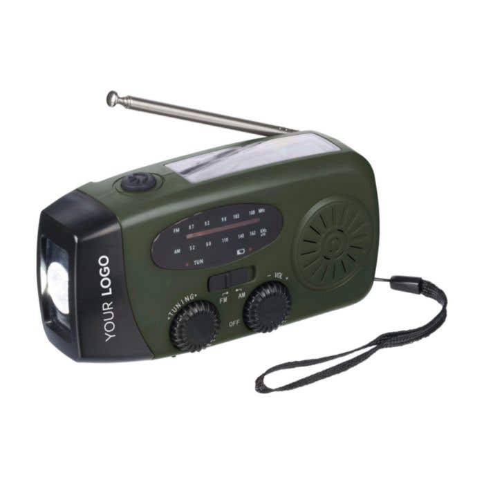 Radio d'urgence Solan | Recyclé | Solaire | Powerbank | Lampe de poche