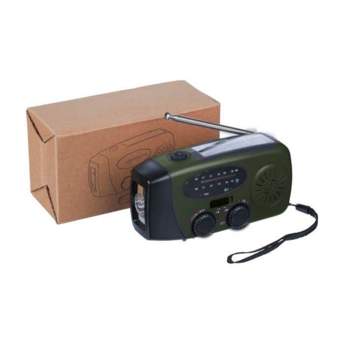 Radio d'urgence Solan | Recyclé | Solaire | Powerbank | Lampe de poche