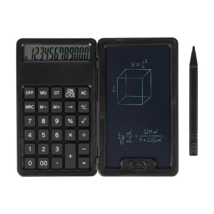 Calculatrice Notex | Recyclée | Avec tablette d'écriture LCD et stylet