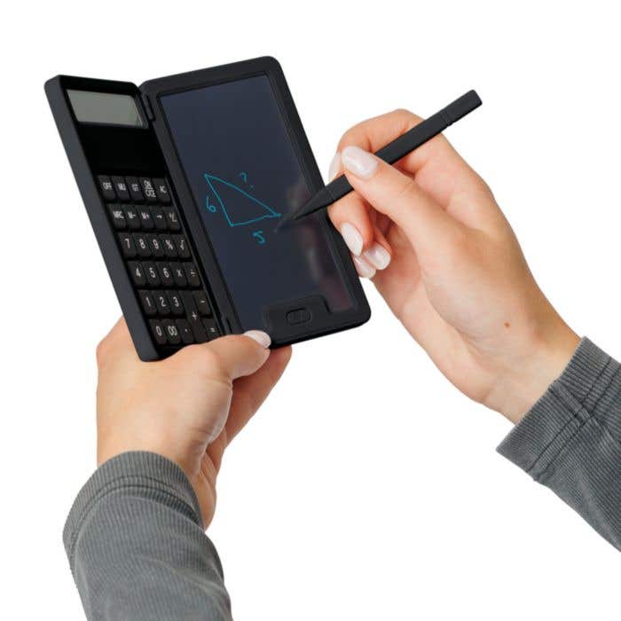 Calculatrice Notex | Recyclée | Avec tablette d'écriture LCD et stylet