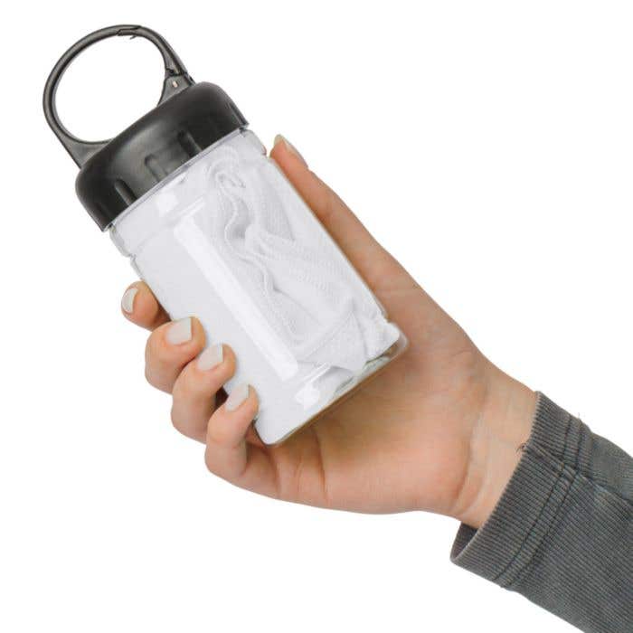 Serviette de sport Tempa | 90 × 30 cm | Rafraîchissante | Avec étui de rangement et mousqueton