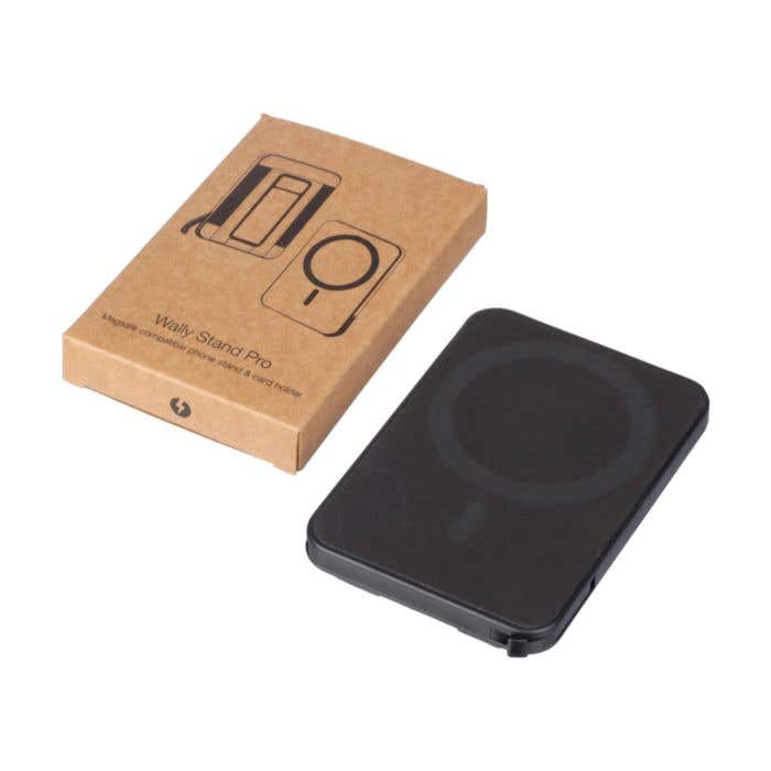 BrandCharger Pasjeshouder Wally Stand Pro | Gerecycleerd | 6 pasjes | RFID-bescherming | Telefoonhouder