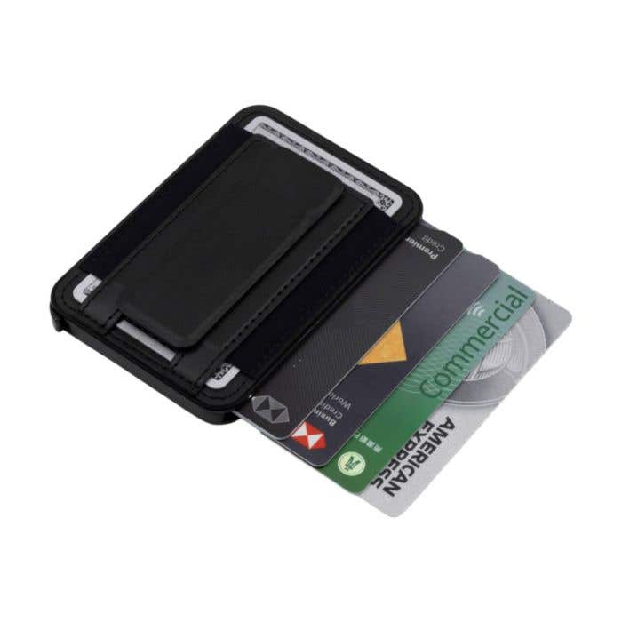 BrandCharger Pasjeshouder Wally Stand Pro | Gerecycleerd | 6 pasjes | RFID-bescherming | Telefoonhouder