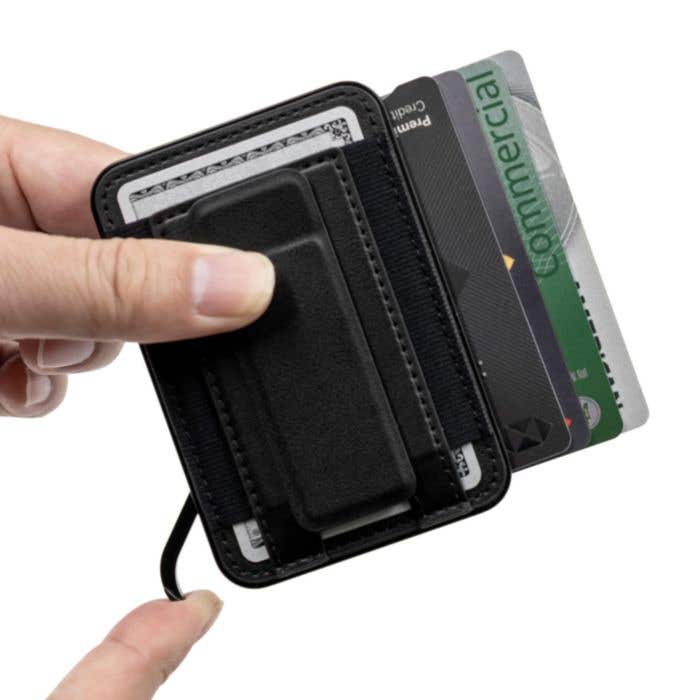 Porte-cartes BrandCharger Wally Stand Pro | Recyclé | 6 cartes | Protection RFID | Support pour téléphone