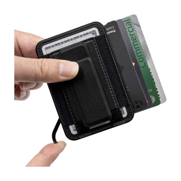 Porte-cartes BrandCharger Wally Stand Pro | Recyclé | 6 cartes | Protection RFID | Support pour téléphone