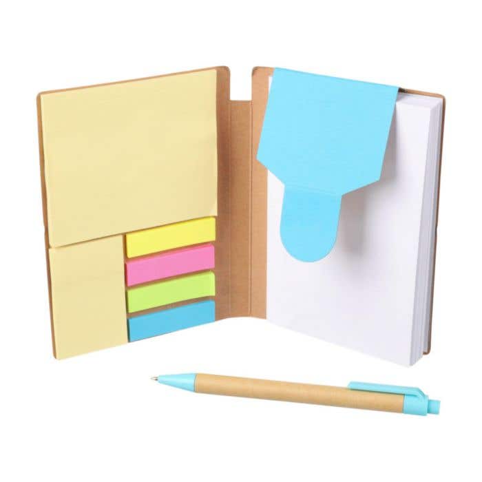 Carnet de notes Quillo | A6 | Recyclé | 70 pages vierges | Avec blocs-mémos adhésifs
