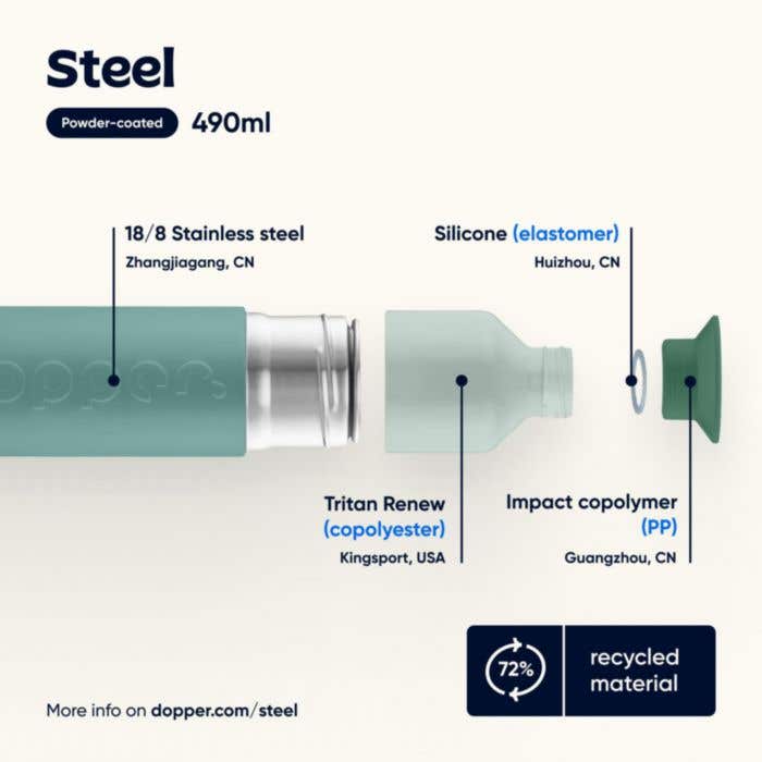 Dopper Steel | 490 ml | Acier inoxydable recyclé