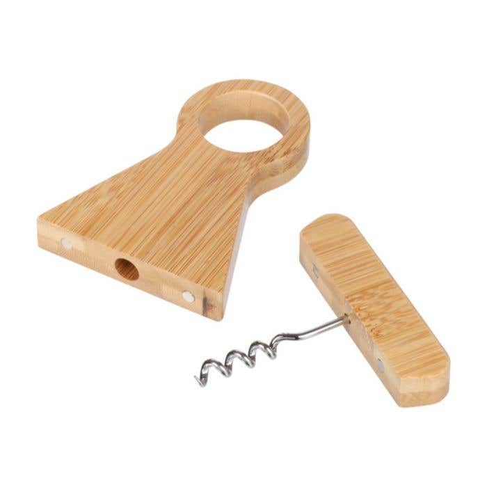 Porte-bouteille de vin Vincio | Bambou FSC® | Avec tire-bouchon