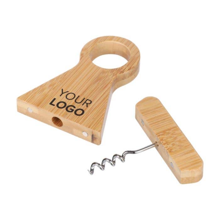 Porte-bouteille à vin Vincio | Bambou FSC® | Avec tire-bouchon