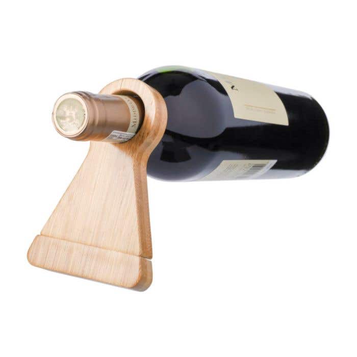 Porte-bouteille à vin Vincio | Bambou FSC® | Avec tire-bouchon