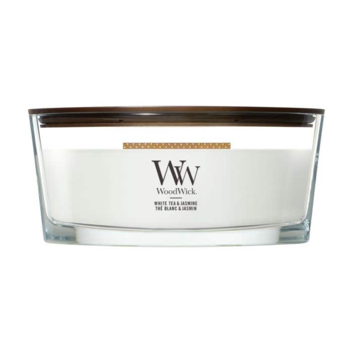 WoodWick Geurkaars White Tea & Jasmine | Medium | Houten lont