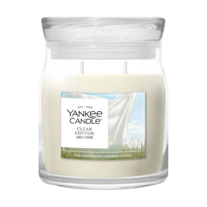 Yankee Candle Geurkaars Clean Cotton | Medium Jar