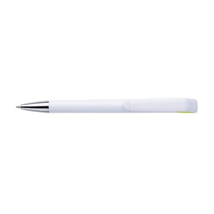 Stylo bille Nevada White | Clip triangulaire | Mécanisme rotatif