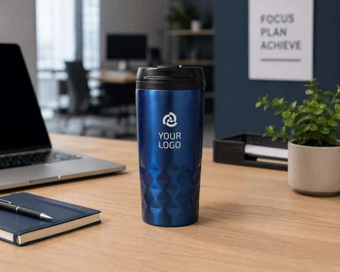 Mug de voyage Chauffy | 300 ml | Inox | Double paroi | Couvercle à clip