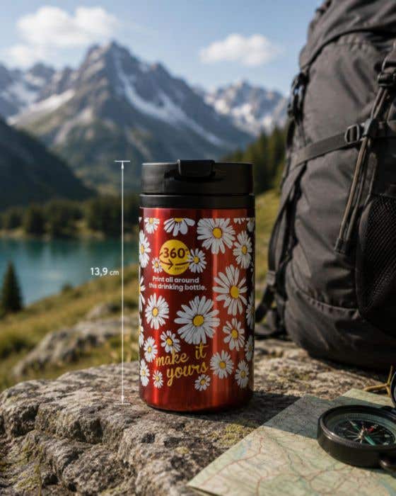 Reisbeker Isodrink | 300 ml | RVS | Dubbelwandig | Klikdeksel