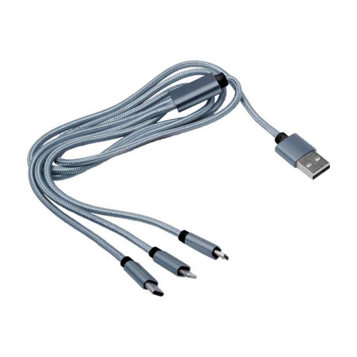 Oplaadkabel Triple Charge | 3-in-1 | 1 m kabellengte