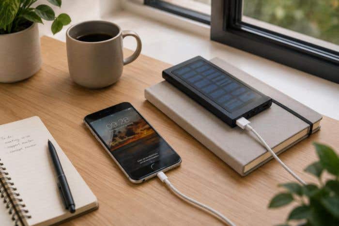 Powerbank Solium | 8.000 mAh | Solar | LED-indicator