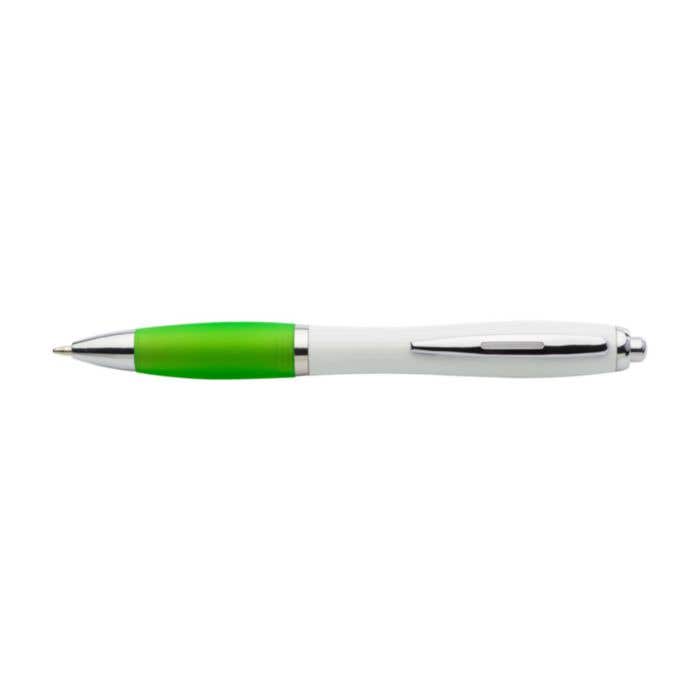 Balpen Cardiff White | Gerecycleerd | Gekleurde soft grip