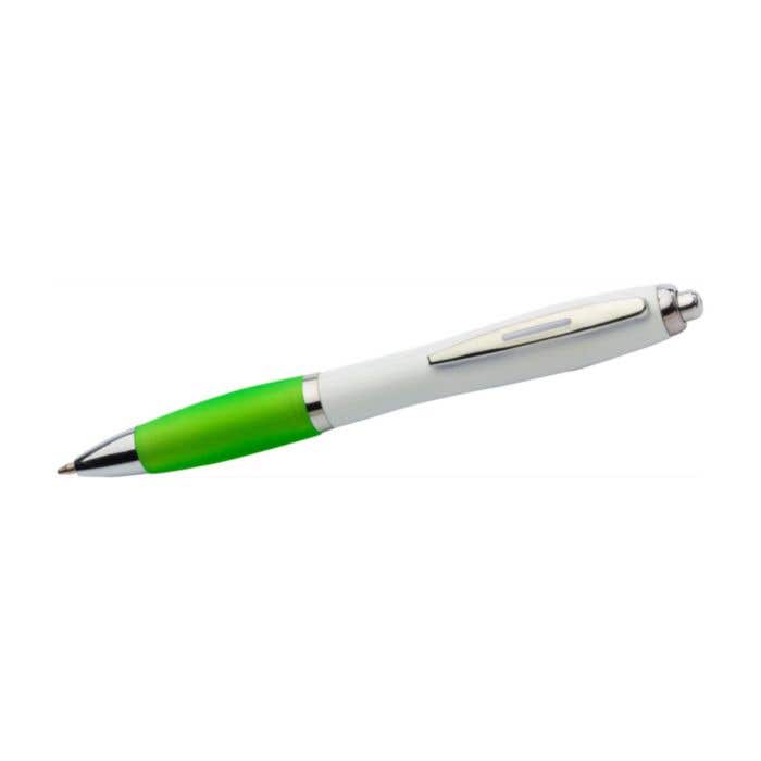 Balpen Cardiff White | Gerecycleerd | Gekleurde soft grip
