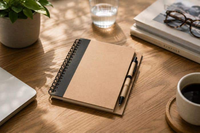Notitieboekje Greenscript | A5 | FSC® papier | 60 pagina's | Gelinieerd | Met pen