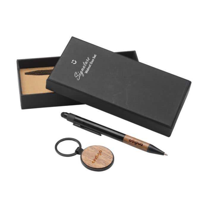 Signature Geschenkset Walnut Duo | 2-delig | FSC® hout | Aluminium